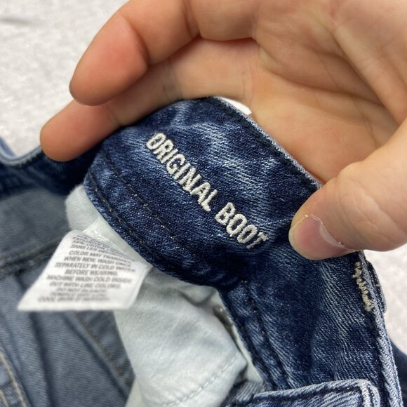 Y2K American Eagle Jeans Womens 2 Reg Original Boot Blue Distressed Denim Cowboy - Picture 5 of 11